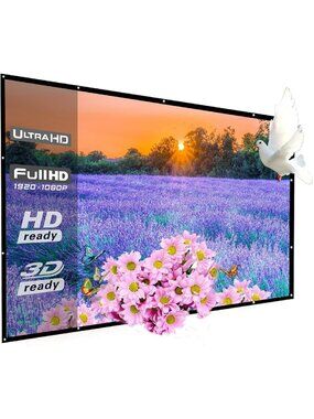 180-Inch Outdoor Projector Screen - HD 16:9 Portable Home Theater for Camping